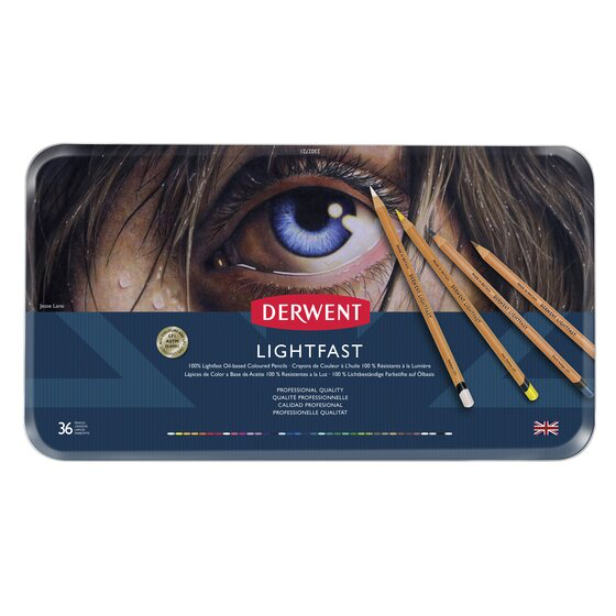 Derwent Lightfast Coloured Artist Pencils tin of 36