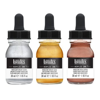 Liquitex Professional Acrylic Ink Set of 3 Iridescent metallic colours
