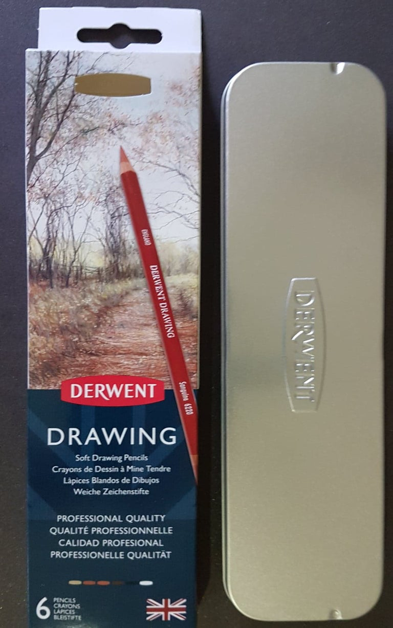 Derwent Professional Drawing pencils Tin 6 pencils & sharpener