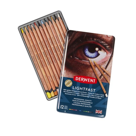 Derwent Lightfast Coloured Artist Pencils tin of 12