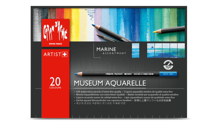 Caran d'Ache Museum Aquarelle Marina assortment of 20 colours