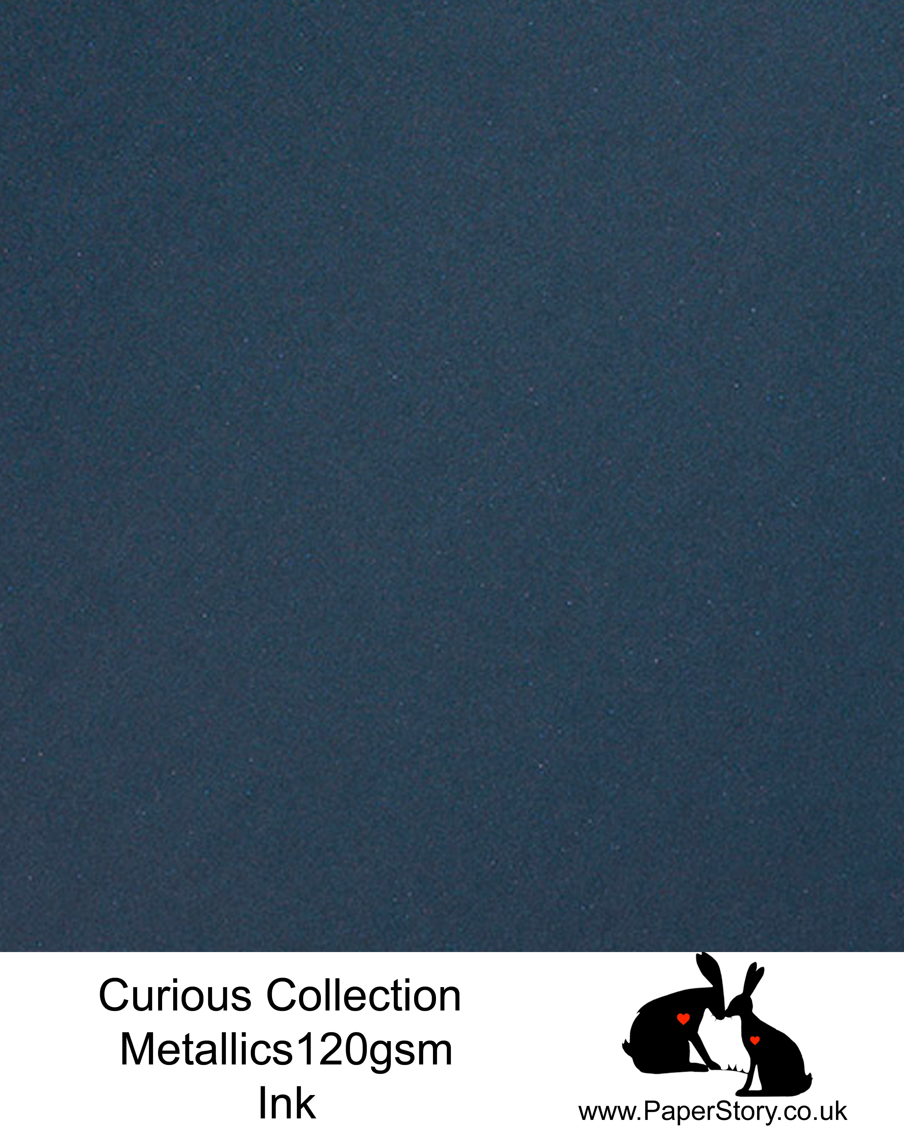 Curious Collection Curious Metallics Ink deep blue Navy colour This unique metallic paper is unlike any other metallic shimmer surface, the natural underlying wove surface of Curious Metallics enhances the stunning metallic shimmer.