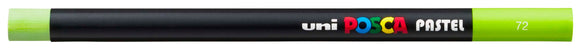 New Uni POSCA Pastels, Apple Green, these  new style wax and oil mixed pastel colours can be blended and overlaid, you can stipple, colour block, cross-hatch, scratch and outline. You can heat the sticks to create textured effects.