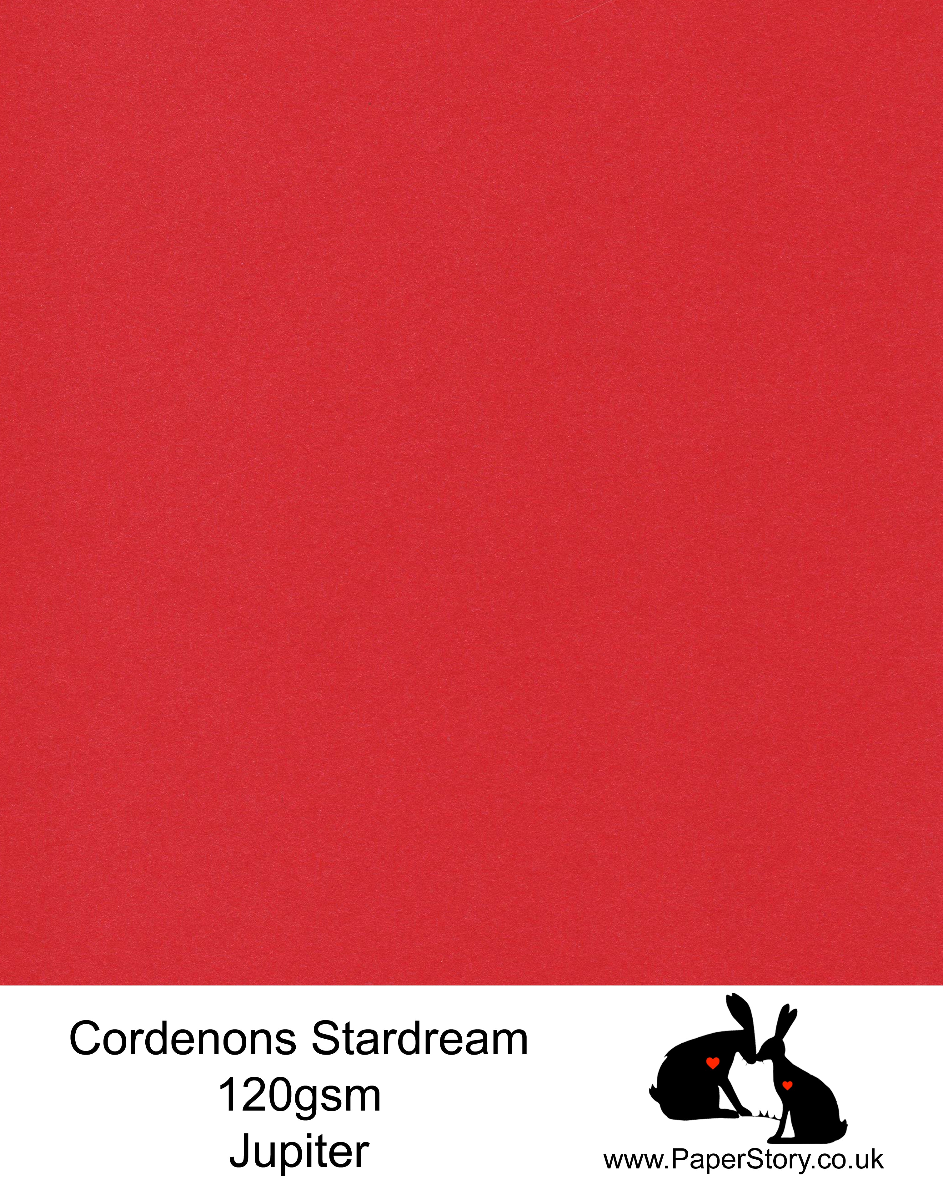 A4 Stardream 120gsm paper for Papercutting, craft, flower making  and wedding stationery. Jupiter is a vibrant bright red  Stardream is a luxury Italian paper from Italy, it is a double sided quality Pearlescent paper with a matching colour core. FSC Certified, acid free, archival and PH Neutral