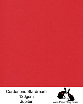 A4 Stardream 120gsm paper for Papercutting, craft, flower making  and wedding stationery. Jupiter is a vibrant bright red  Stardream is a luxury Italian paper from Italy, it is a double sided quality Pearlescent paper with a matching colour core. FSC Certified, acid free, archival and PH Neutral