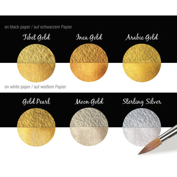  Finetec Coliro Pearlcolor Watercolour Paints C600 Silver & Gold