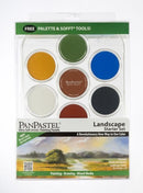 PanPastel Landscape starter set 7  Pans plus Sofft Tools & Tray. This versatile colour combination is perfect for landscape and backgrounds. Includes a great selection of colours