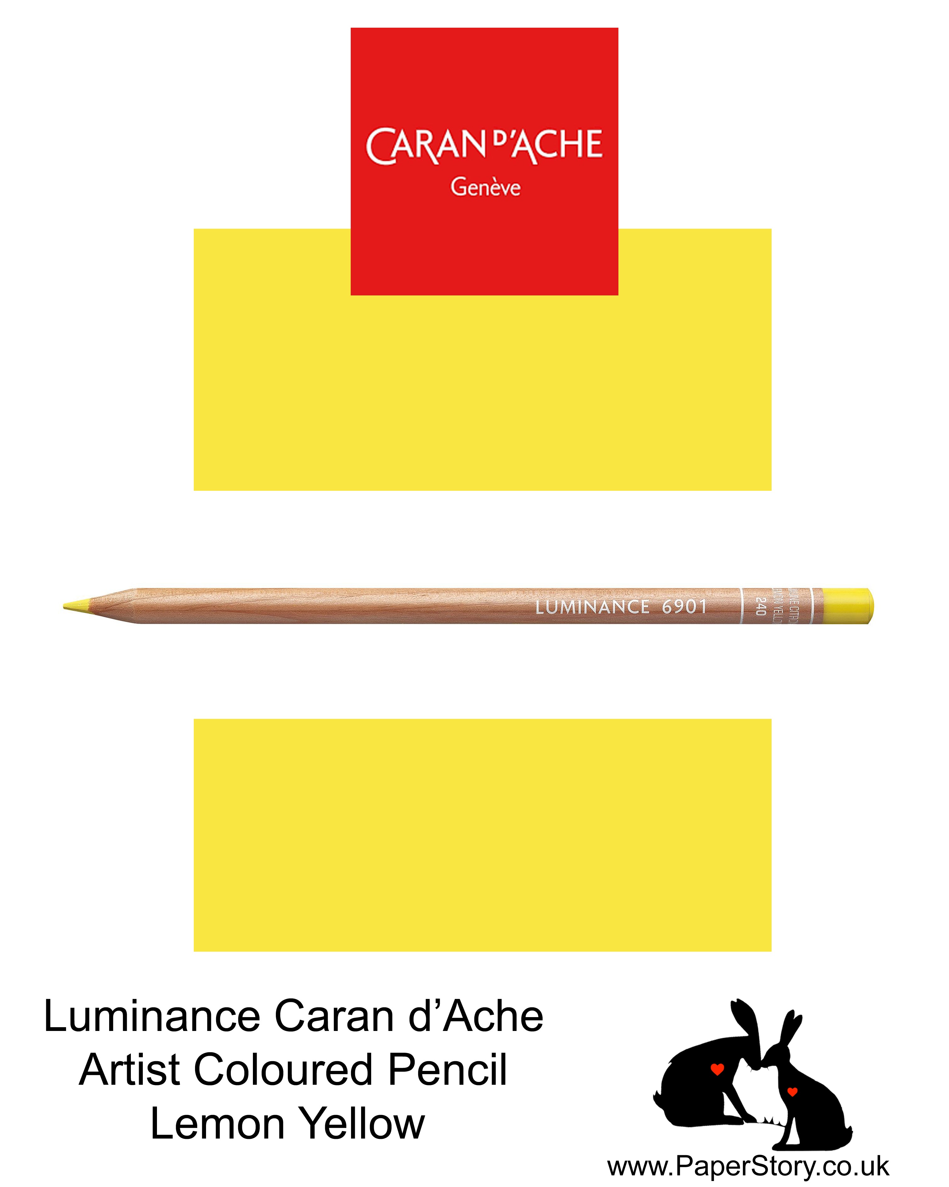 Caran d'Ache Luminance individual Artist Colour Pencils 6901 Lemon Yellow 240