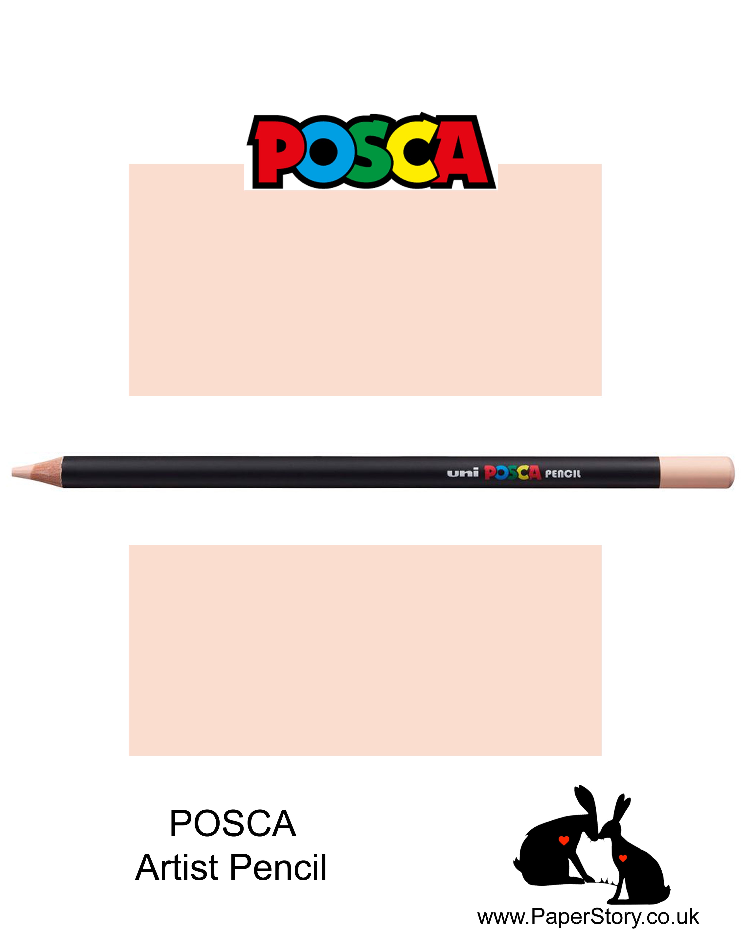 POSCA Artist quality coloured pencils, Light orange, is a very pale warm orange, leaning towards a pale pink. Perfect for portraits and highlights. 