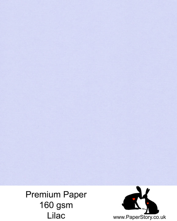 Lilac Matt paper 160 gsm, the same colour on both sides, a soft purple lilac with a smooth finish. Perfect for crafting, and card making