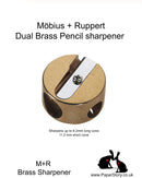 M+R Mobius + Ruppert Double Hole Brass round pencil sharpener DISCOS-1