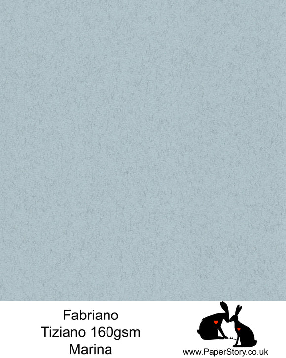 High quality paper from Italy, Marina, felted cool grey with a hint of ocean blue. Fabriano Tiziano is 160 gsm, Tiziano has a high cotton content, a textured naturally sized surface. This paper is acid free to guarantee long permanence in time