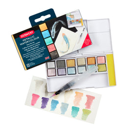 Derwent Metallic Paint Pans contain shimmering metallic colour, which are outstanding when applied to both light and dark paper.