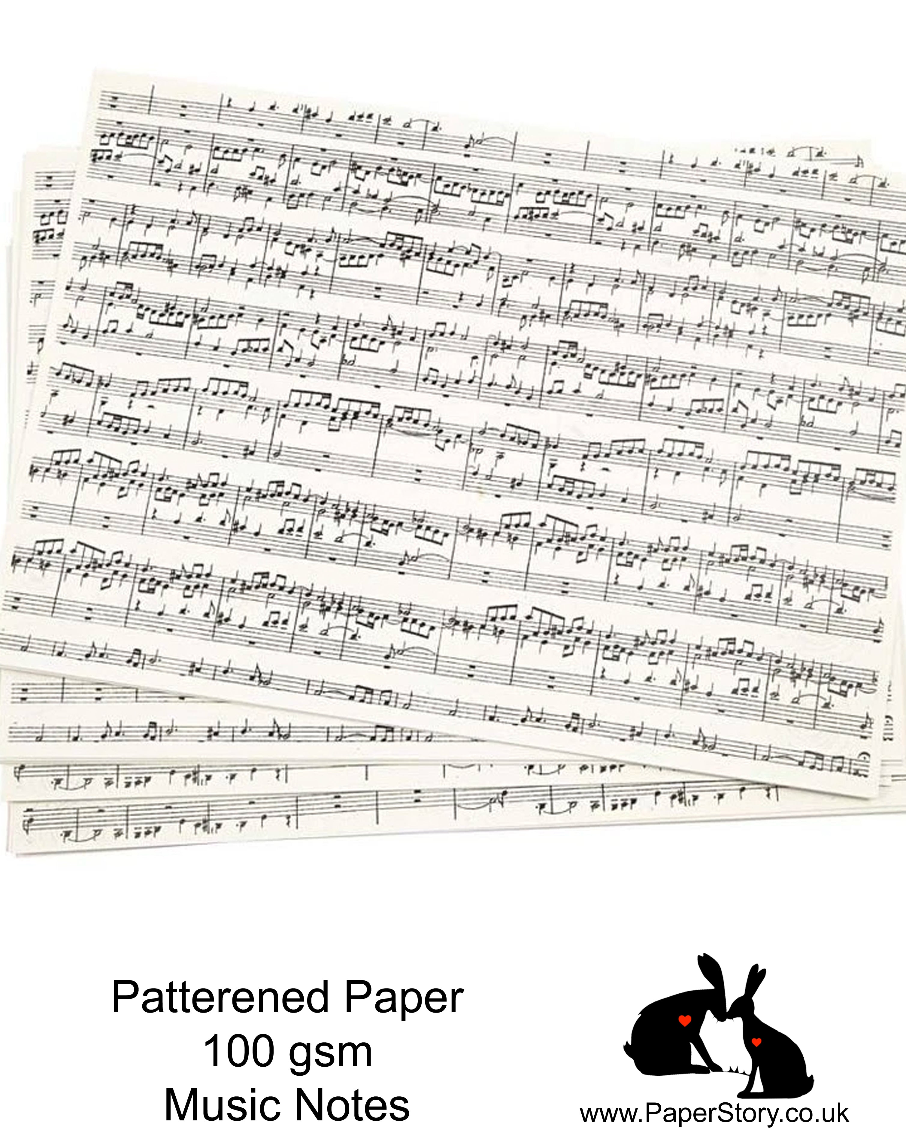 Patterned Music Notes Paper 100 gsm A4 x 10-1