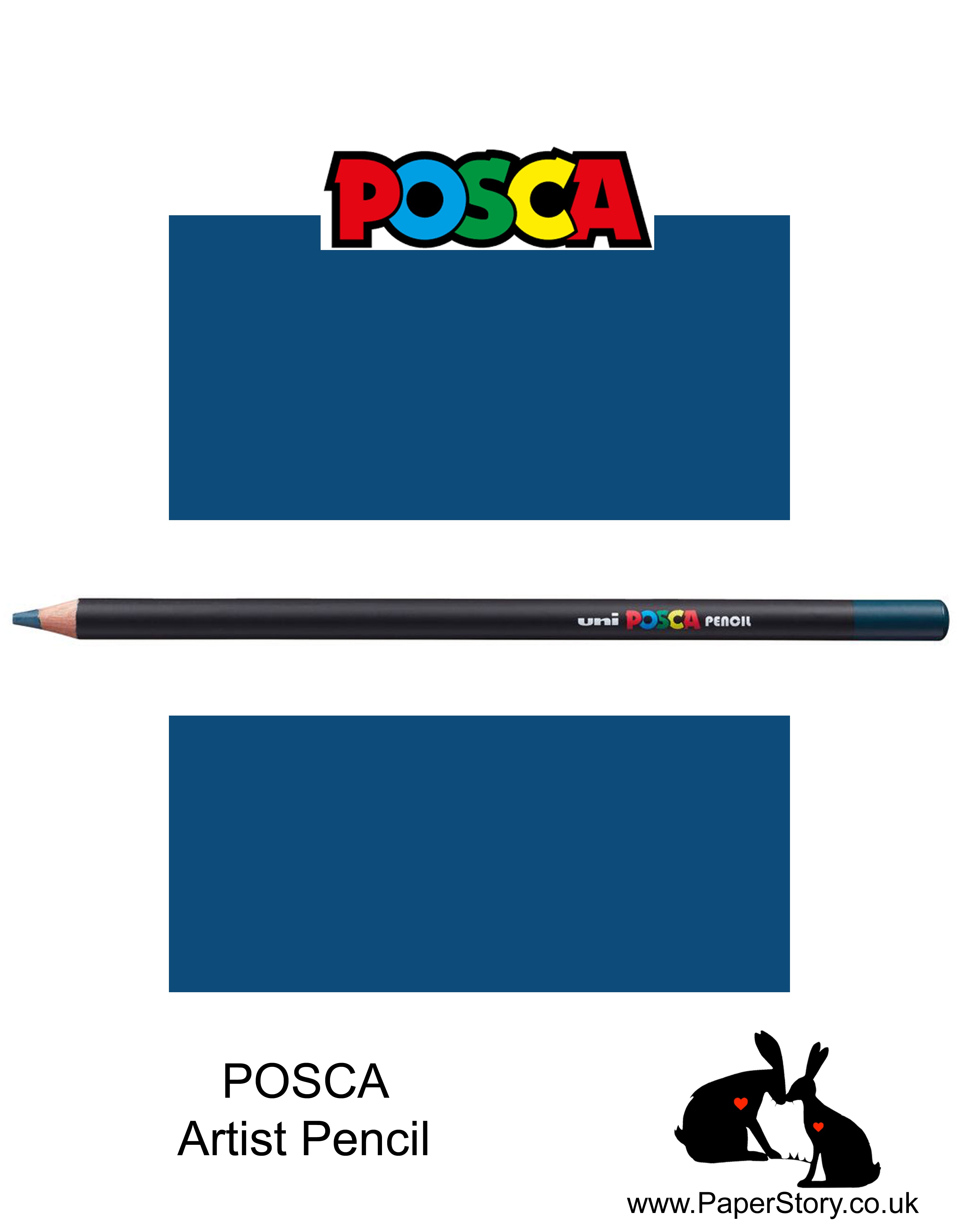 Uni POSCA individual Coloured Pencils Navy Blue 09POSCA Artist quality coloured pencils. Navy is mid warm blue colour