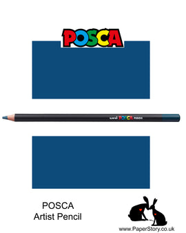 Uni POSCA individual Coloured Pencils Navy Blue 09POSCA Artist quality coloured pencils. Navy is mid warm blue colour