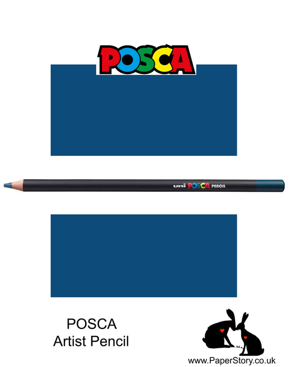 Uni POSCA individual Coloured Pencils Navy Blue 09POSCA Artist quality coloured pencils. Navy is mid warm blue colour