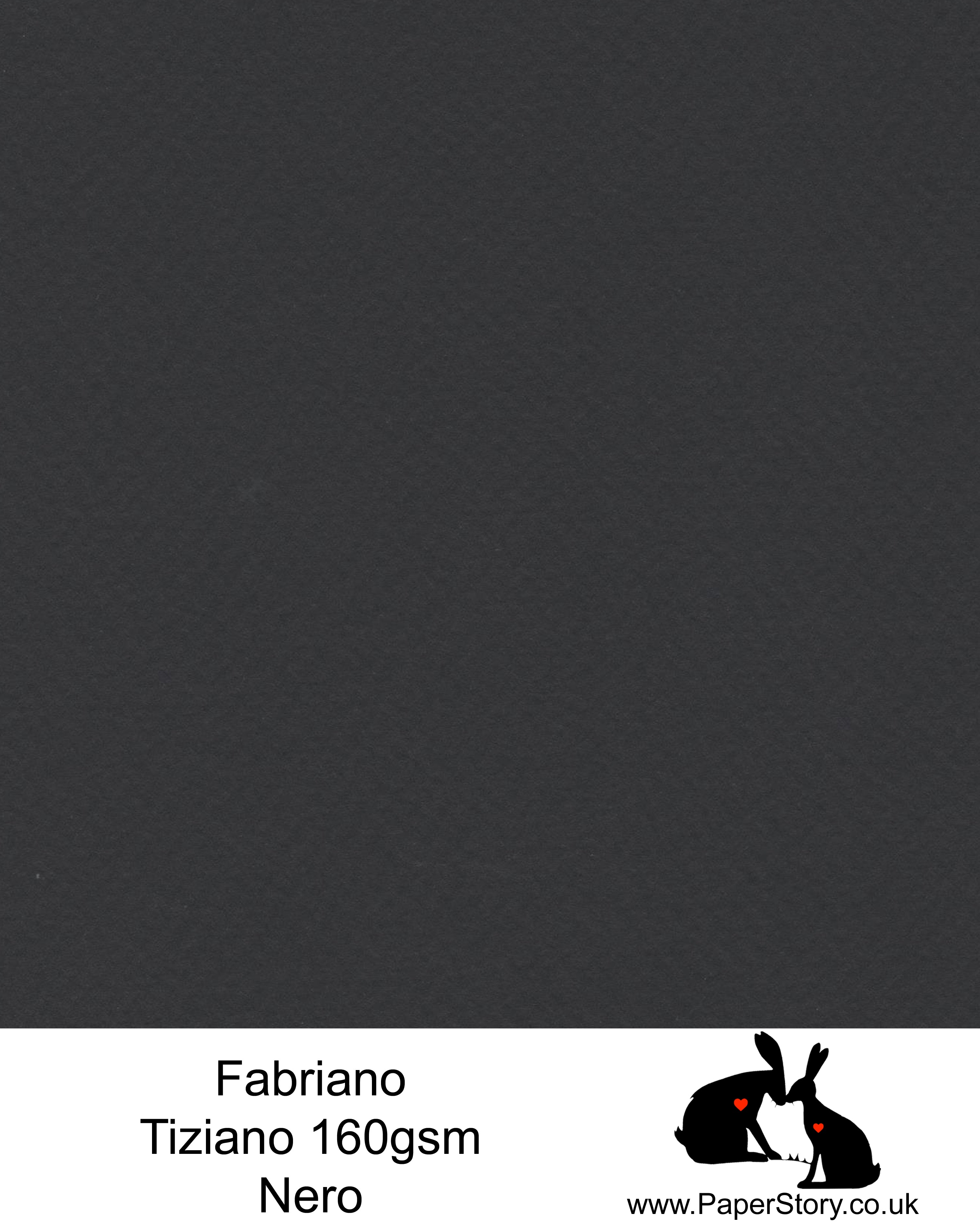 High quality paper from Italy, Nero Jet Black Fabriano Tiziano is 160 gsm, Tiziano has a high cotton content, a textured naturally sized surface. This paper is acid free to guarantee long permanence in time, pH neutral. It has highly lightfast colours, an excellent surface making and sizing which make this paper particularly suitable for papercutting