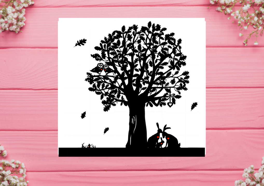 Greetings Card : PaperStory Oak Tree : printed on to white card ...