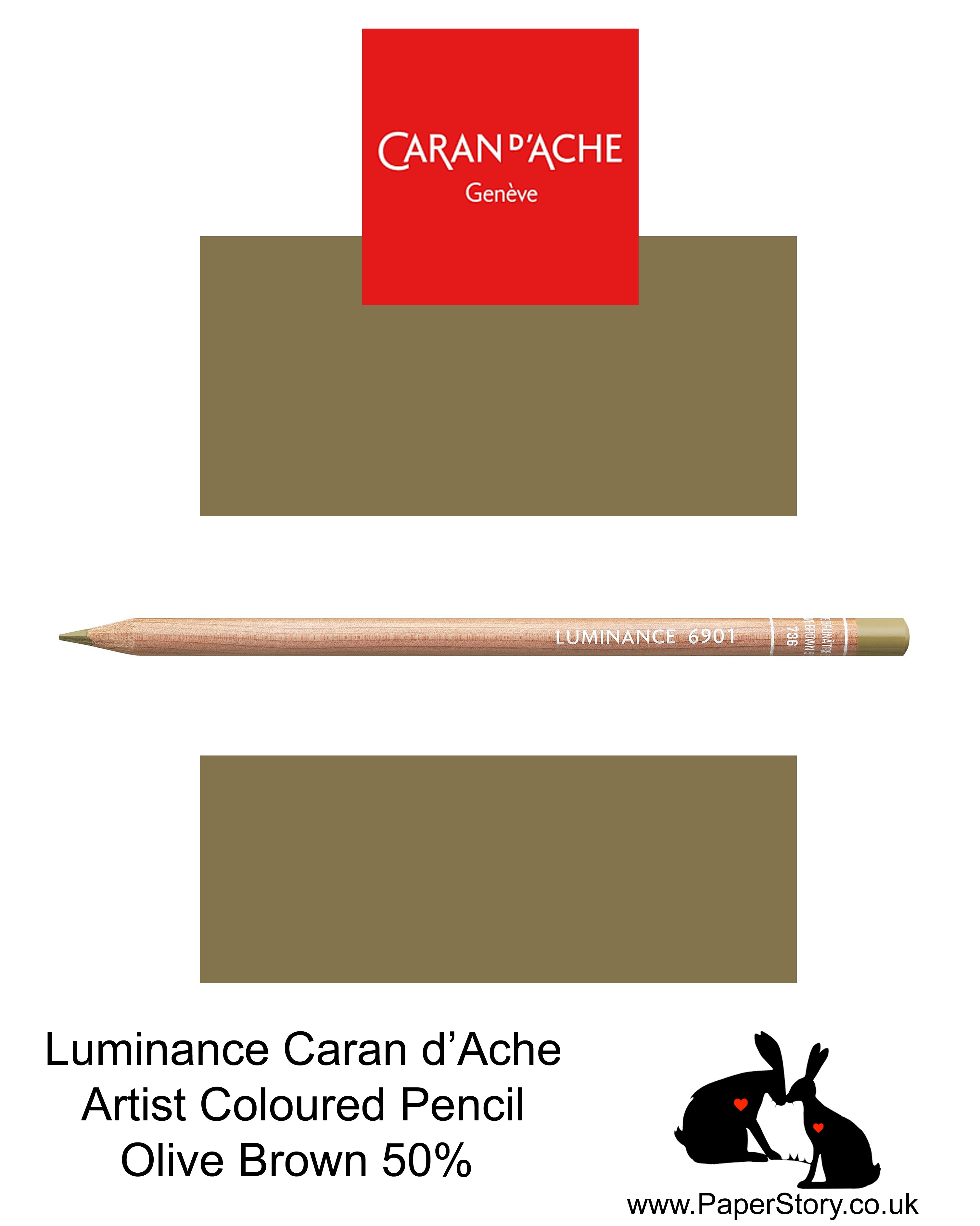 Caran d'Ache Luminance individual Artist Colour Pencils 6901 Olive Brown 50% 736