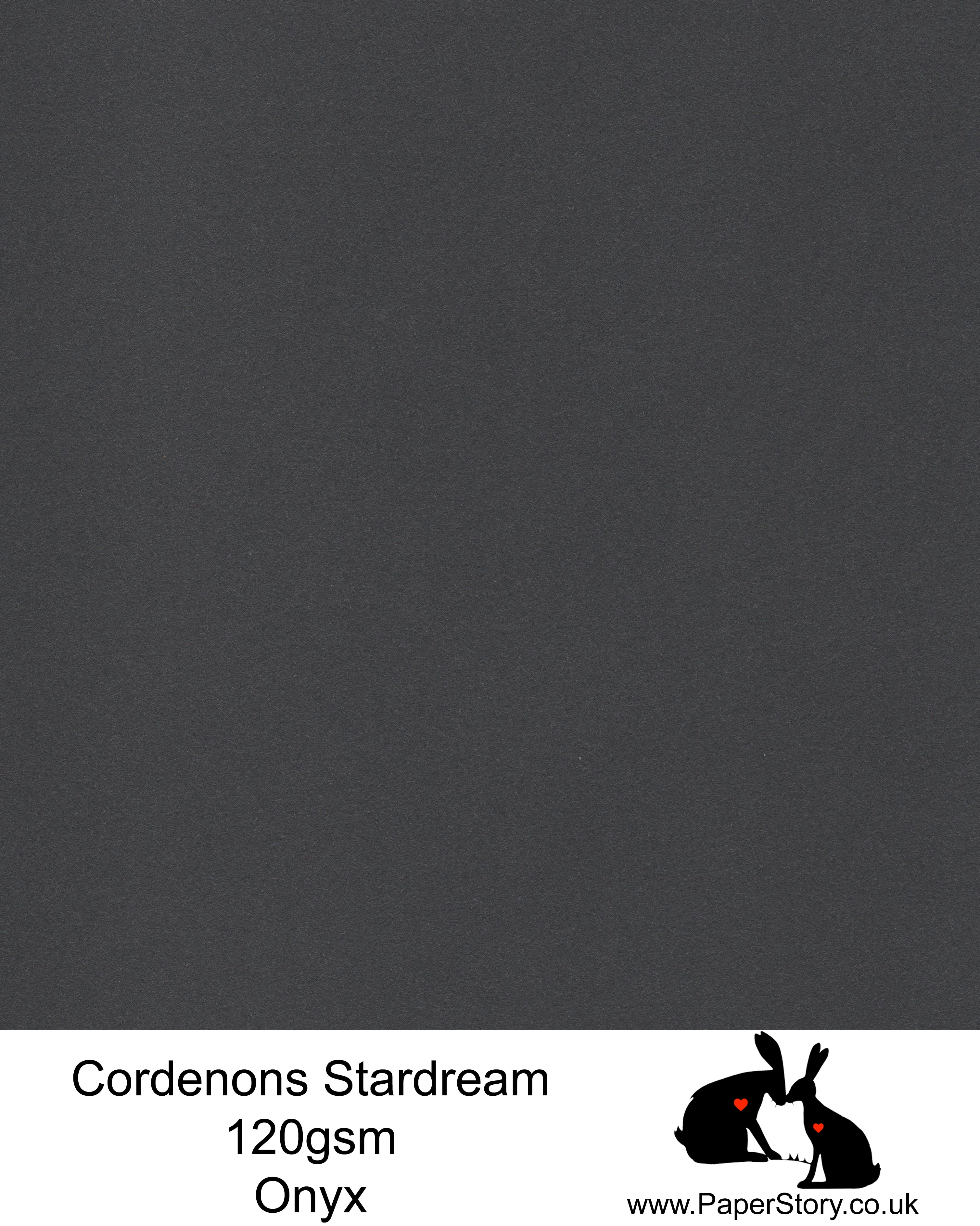 A4 Stardream 120gsm paper for Papercutting, craft, flower making  and wedding stationery. Black Onyx a popular papercutting paper, can be printed on and used in our layer packs. Stardream is a luxury Italian paper from Italy, it is a double sided quality Pearlescent paper with a matching colour core. FSC Certified, acid free, archival and PH Neutral