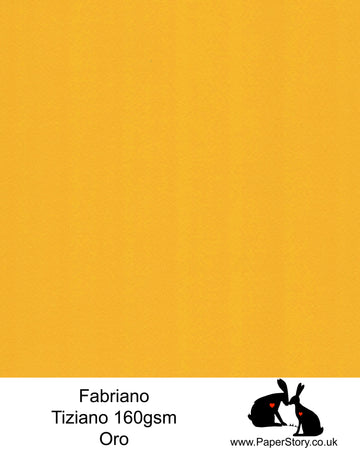 High quality paper from Italy, Oro orange gold Fabriano Tiziano is 160 gsm, Tiziano has a high cotton content, a textured naturally sized surface. This paper is acid free to guarantee long permanence in time, pH neutral. It has highly lightfast colours, an excellent surface making and sizing which make this paper particularly suitable for papercutting, pastels, pencil, graphite, charcoal, tempera, air brush and watercolour techniques. Tiziano can be used for all printing techniques.