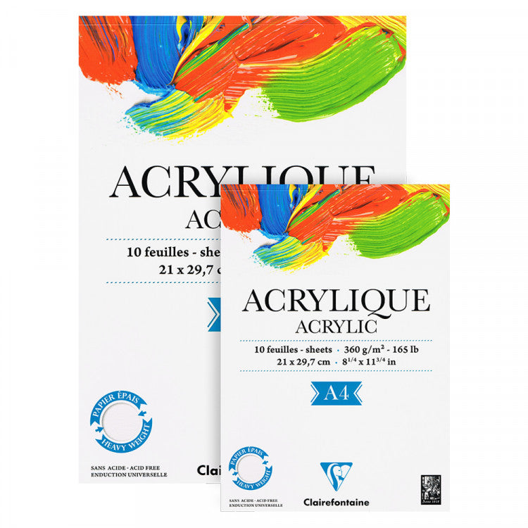 A4 Acrylic pad Clairefontaine 360 gsm x 10 sheets