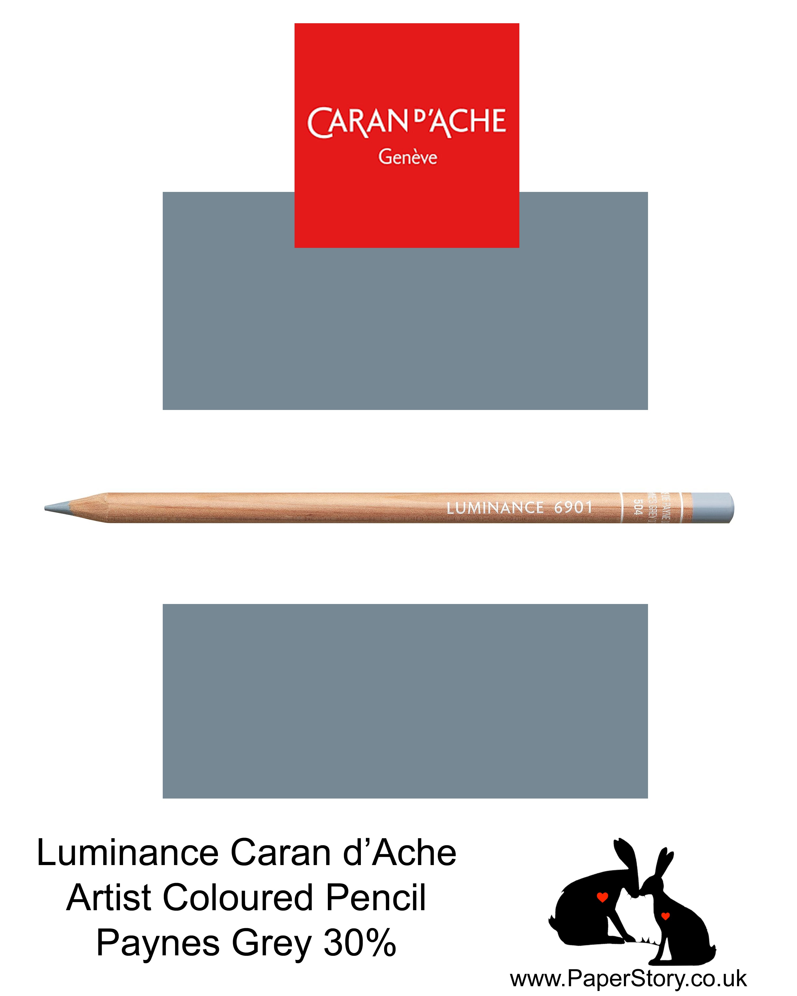 Caran d'Ache Luminance individual Artist Colour Pencils 6901 Paynes Grey 30% 504