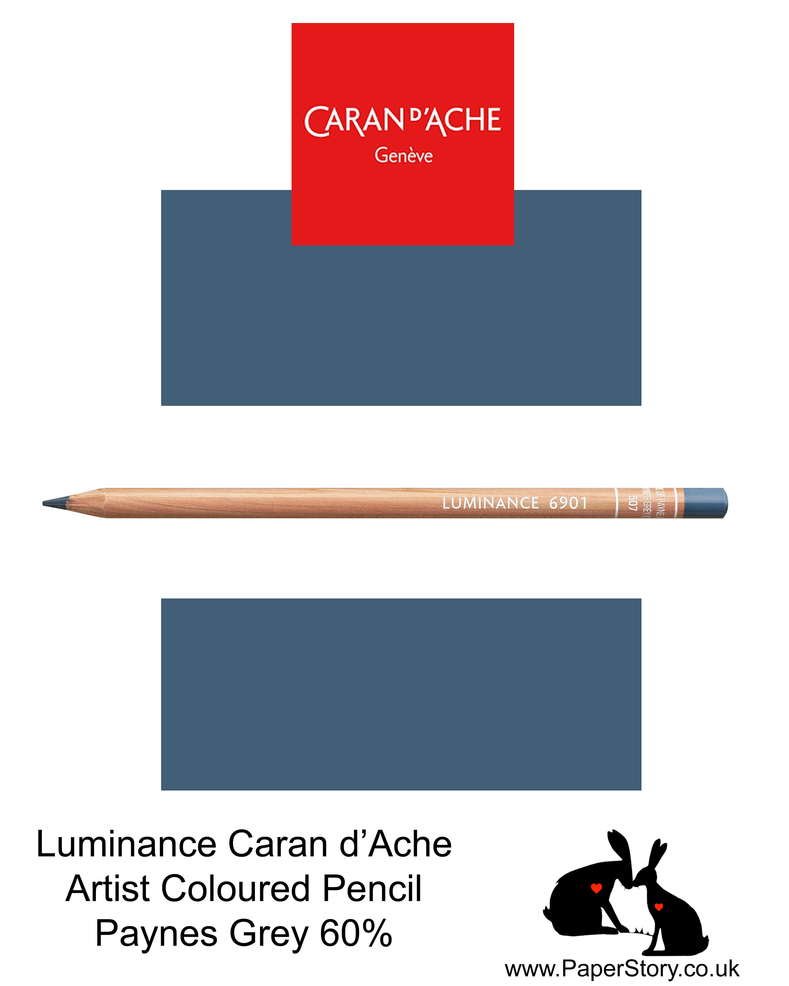 Caran d'Ache Luminance individual Artist Colour Pencils 6901 Paynes Grey 60% 507