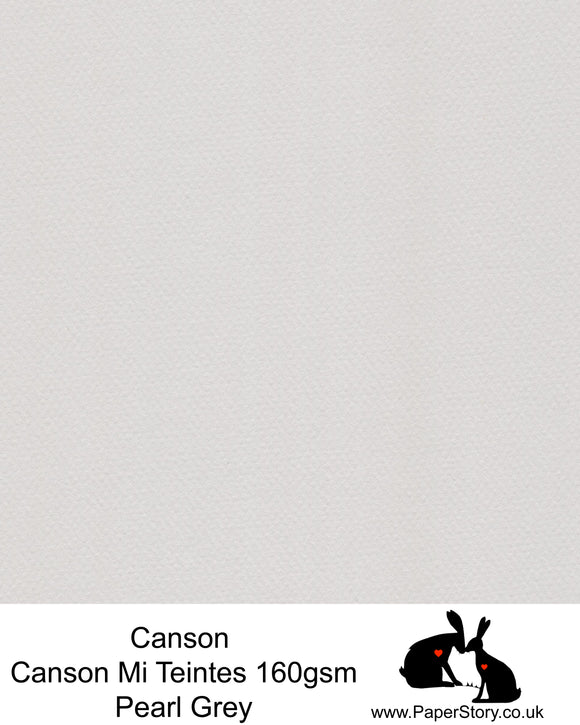 Canson Mi Teintes acid free, Pearl Grey , hammered texture honeycomb surface paper 160 gsm. This is a popular and classic paper for all artists especially well respected for Pastel  and Papercutting made famous by Paper Panda. This paper has a honeycombed finish one side and fine grain the other. An authentic art paper, acid free with a  very high 50% cotton content. Canson Mi-Teintes complies with the ISO 9706 standard on permanence, a guarantee of excellent conservation  