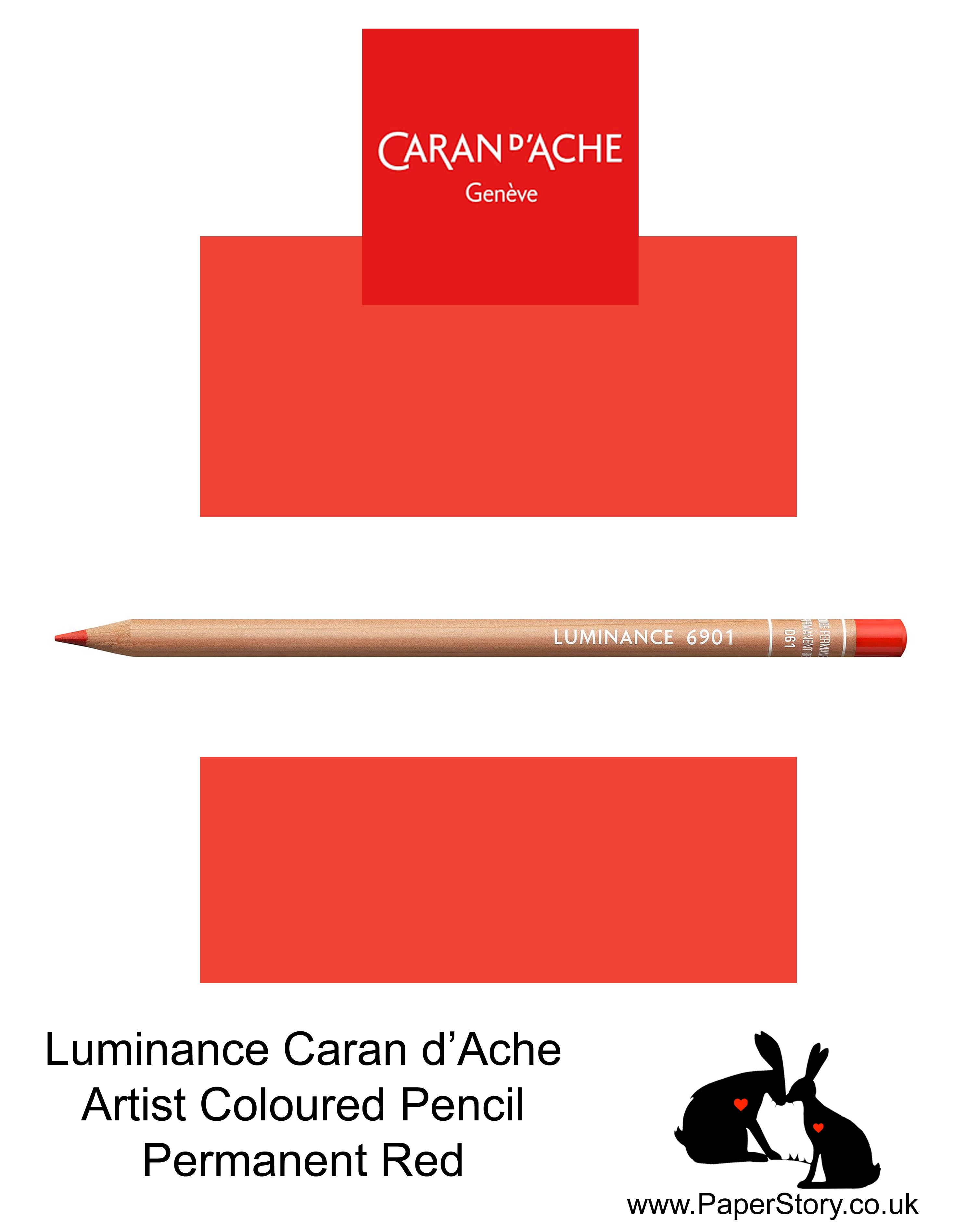 Caran d'Ache Luminance individual Artist Colour Pencils 6901 Permanent Red 061