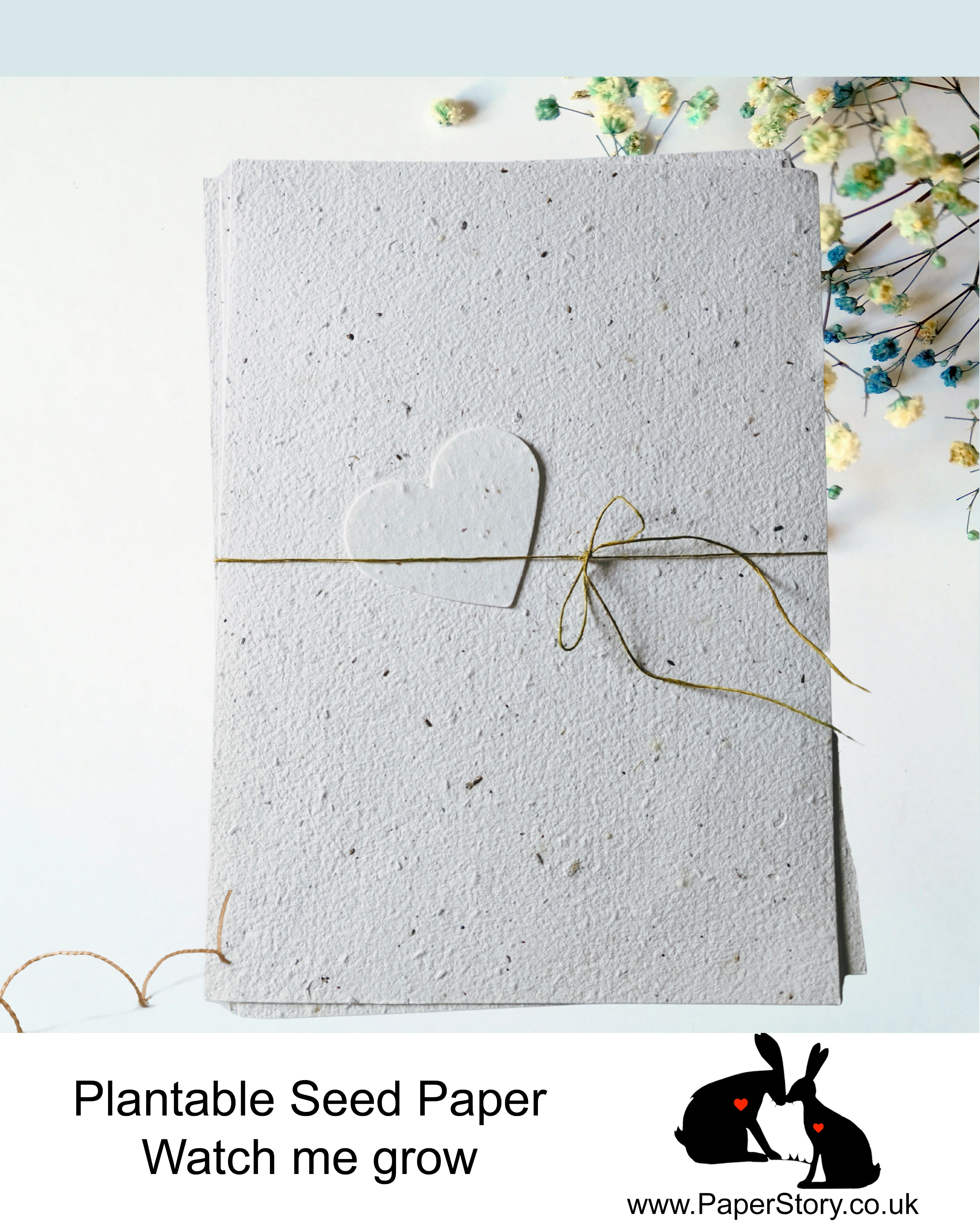 Handmade Plantable British Air dried British Luxury Meadow Seed Mix Card 100% Cotton