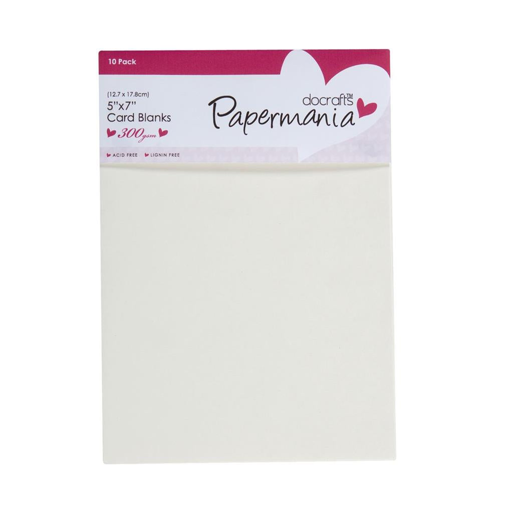 docrafts Papermania 300 gsm Cards and Envelope pack  5 x 7 Inches 10 Pack Cream