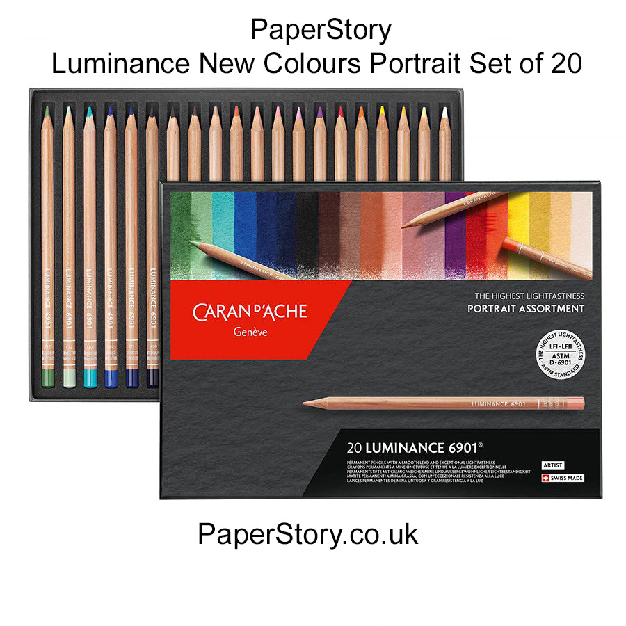 Luminance New colours 20 colour pencil NEW Portrait Set Caran d'Ache 