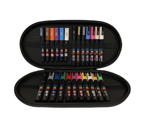 Uni POSCA Marker Pen & Case set of 24 Assorted Colours