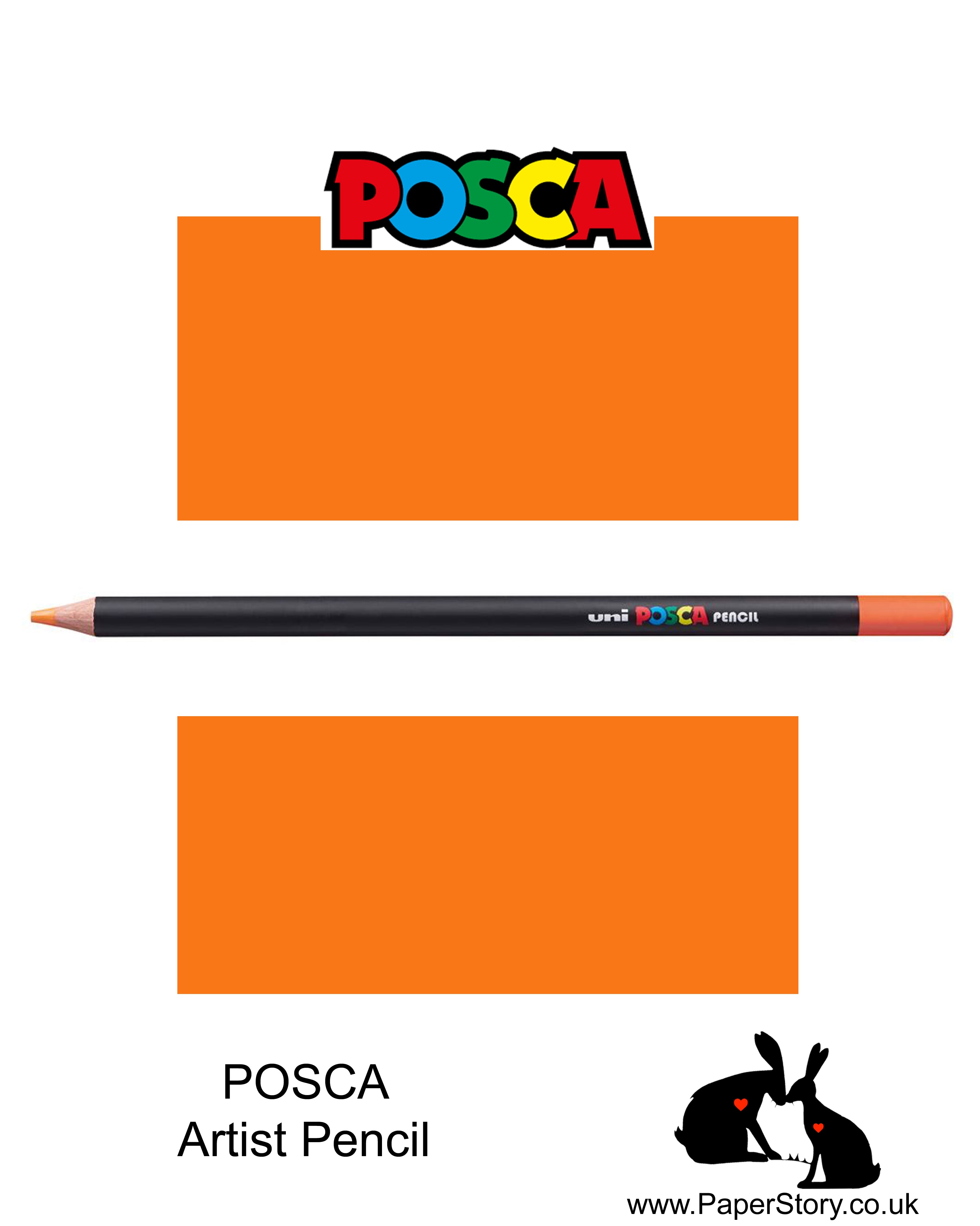 Uni POSCA individual Coloured Pencils Bright Yellow Orange 03