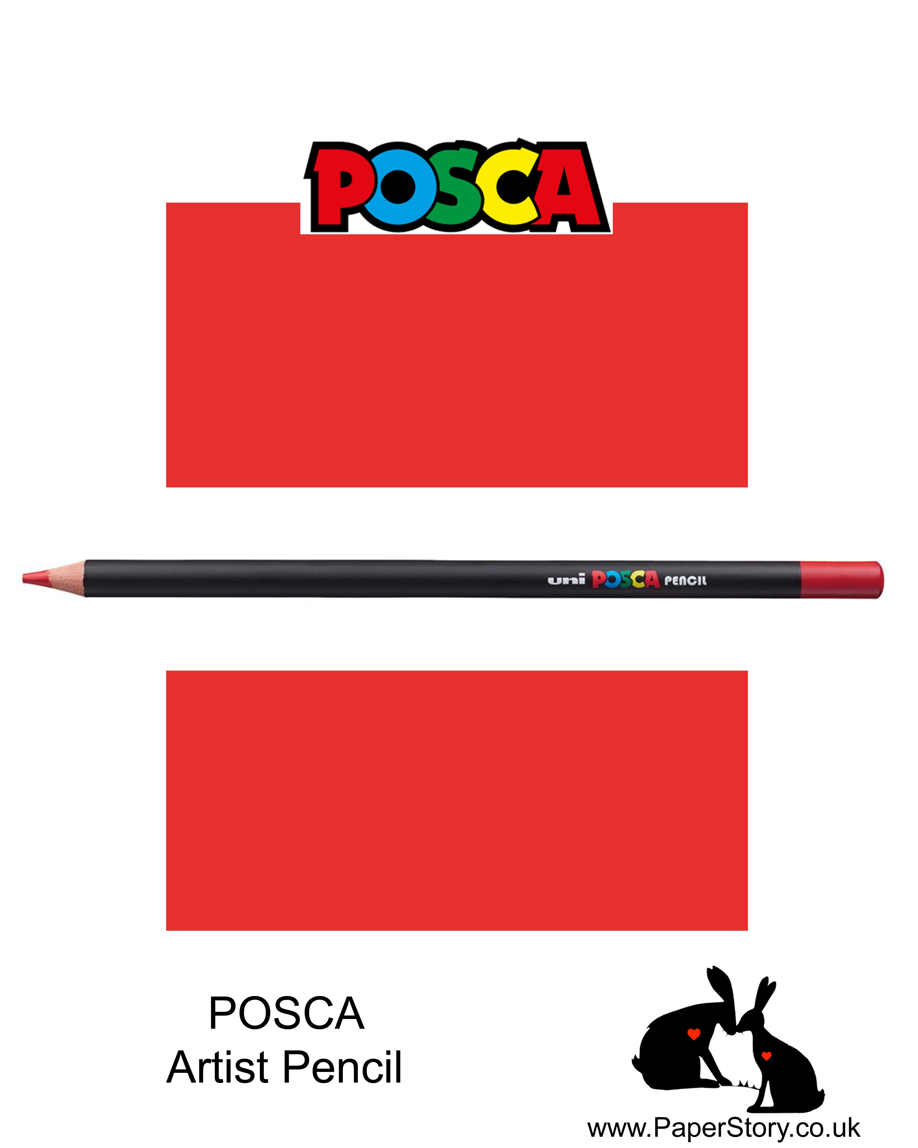 Uni POSCA individual Coloured Pencils Dark Red 14