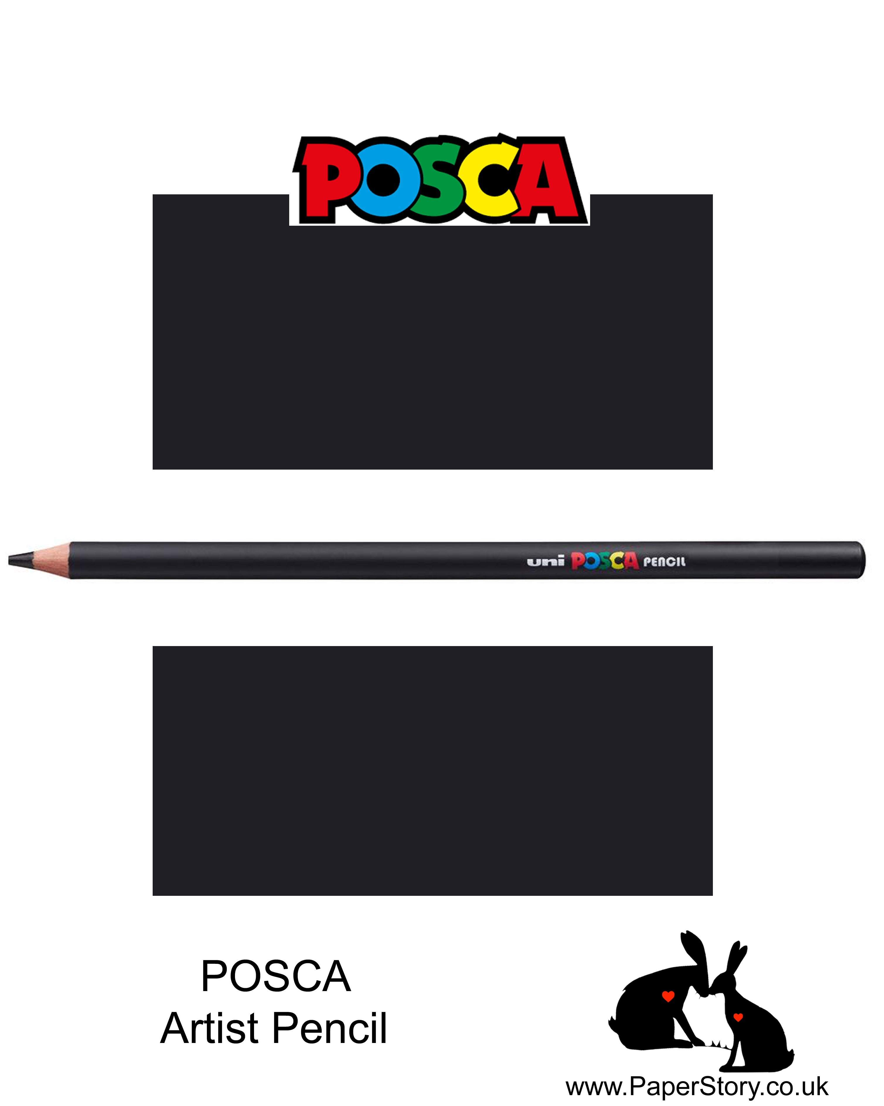 Uni POSCA individual Coloured Pencils Black 24