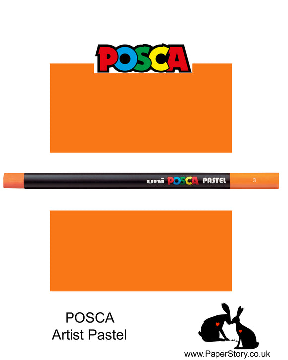 New Uni POSCA colour Pastels Bright Yellow, Colours can be blended and overlaid, you can stipple, colour block, cross-hatch, scratch and outline. You can heat the sticks to create textured effects.