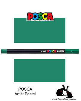 New Uni POSCA Pastels,Green colour these  new style wax and oil mixed pastel colours can be blended and overlaid, you can stipple, colour block, cross-hatch, scratch and outline. You can heat the sticks to create textured effects.