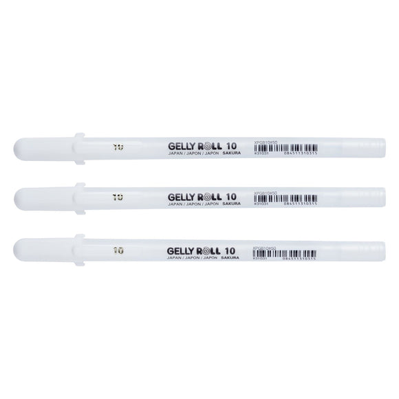 Sakura : Set Of 3 Gelly Rolls Real White 1.0 Bold tip