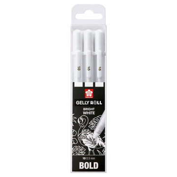 Sakura : Set Of 3 Gelly Rolls Real White 1.0 Bold tip