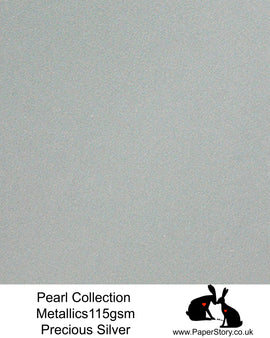 Metallics Pearlescent 115 gsm paper Precious Silver A4 x 10 sheets