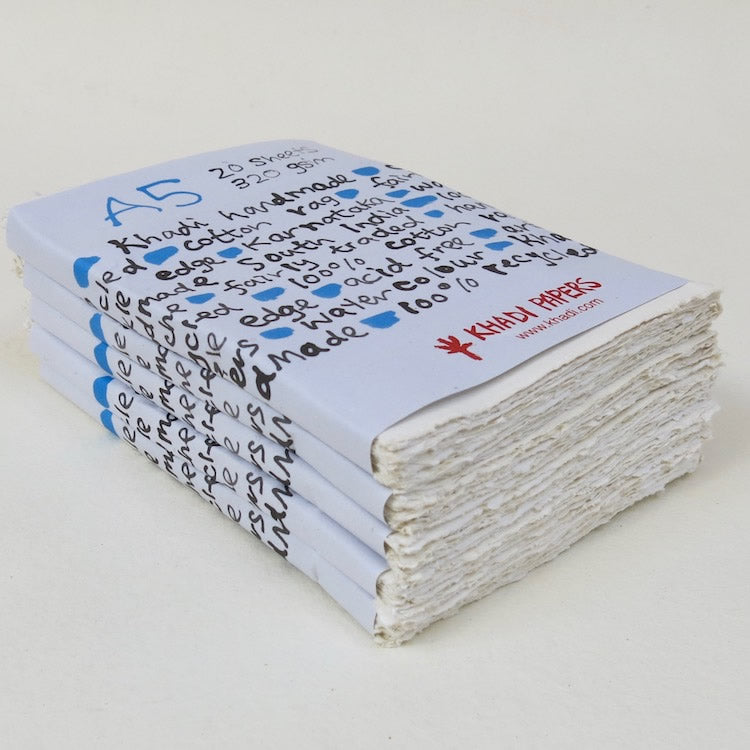 Khadi Handmade Cotton Paper 320gsm : A6  x 20 sheets