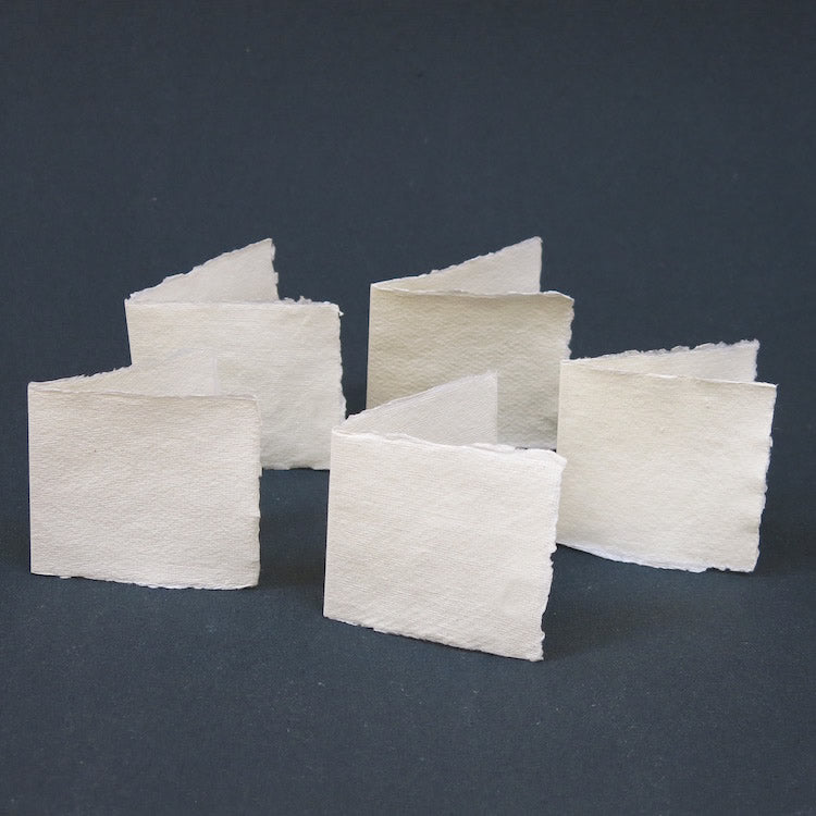 Khadi Handmade Cotton Paper Square Card & Envelope Pack 8x8 cm x 5