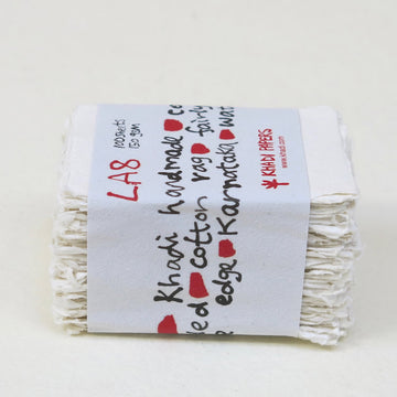 Khadi Handmade Cotton Paper 150gsm A8 x 100 sheets