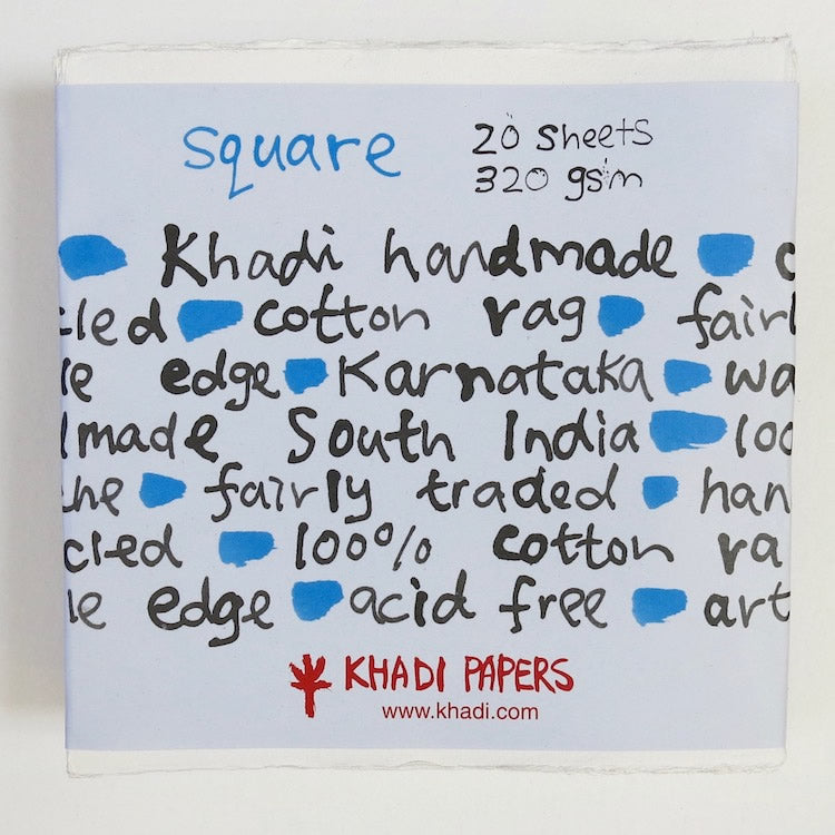 Khadi Handmade Square Cotton Paper pack 320gsm SP32W 30x30 cm x 20 sheets