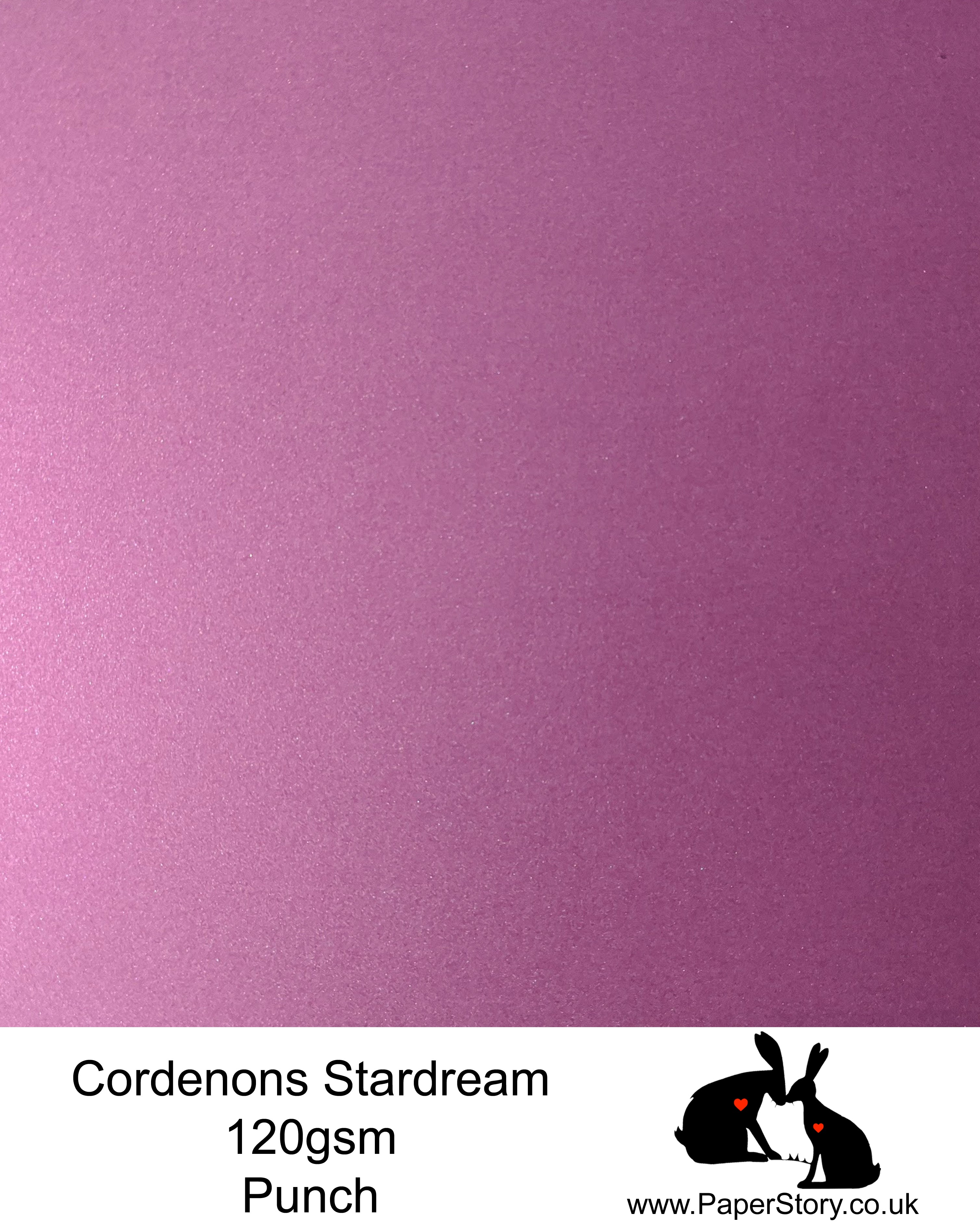 A4 Stardream 120gsm paper for Papercutting, craft, flower making  and wedding stationery. Punch is a vibrant purple with warm notes of red, beautiful floral colour. Stardream is a luxury Italian paper from Italy, it is a double sided quality Pearlescent paper with a matching colour core. FSC Certified, acid free, archival and PH Neutral