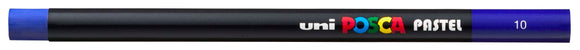 New Uni POSCA Pastel colours, Prussian Blue colour. These  new style wax and oil mixed pastel colours can be blended and overlaid, you can stipple, colour block, cross-hatch, scratch and outline. You can heat the sticks to create textured effects.