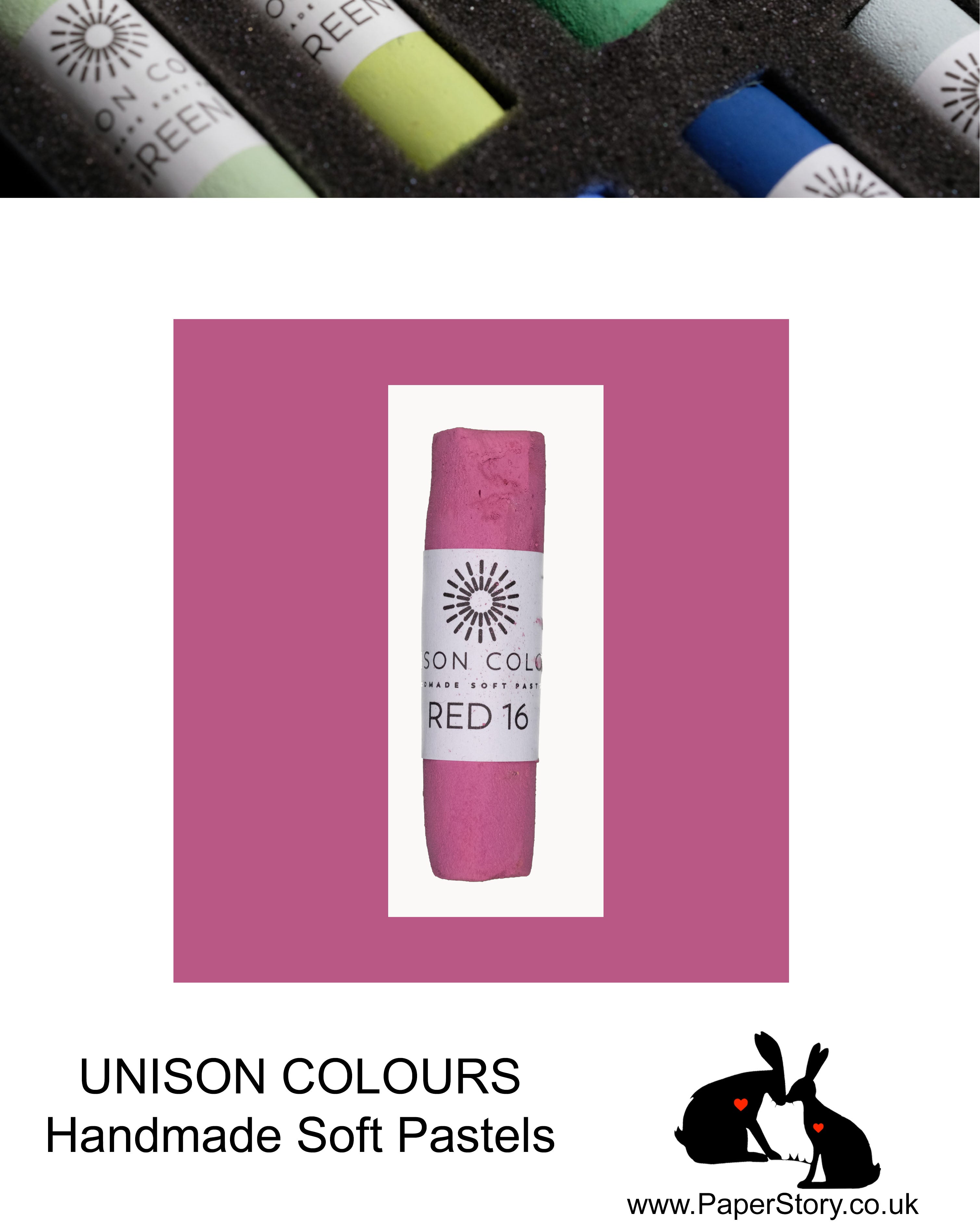 Unison Colour Handmade Soft Pastels Red 16 - Size Regular